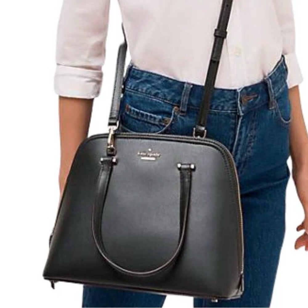 Kate Spade | Medium Patterson Drive Dome Satchel | Black Pebble Leather